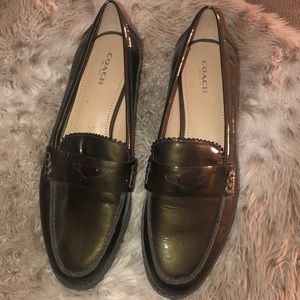 Coach Green Patent Loafers! Like new! Sz 9.5
